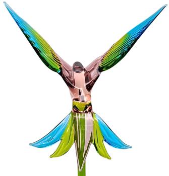 Pflanzenstecker mit Kolibri (lila-grün-blau)